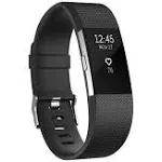 Fitbit Charge 2 Heart Rate + Fitness Tracker Wristband, Small, Black/Silver - Cellxpo