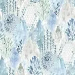 RoomMates Blue Watercolor Tree Mosaic Peel and Stick Wallpaper RMK12330PLW 