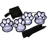 Paw Print Solar Outdoor Lights, Solar Lights Outdoor Waterproof Dog Paw Lights(Set of 4), Cat Puppy Animal Garden Lights Path Paw Lamp Walkway Lighting for Patio,Yard,Any Pet Lover(Solar White paw)