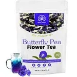 100 % Premium Butterfly Pea Flower Tea- Organic Butterfly Pea Tea Rich in Antioxidants Edible Dried Herbal Flowers for Blue & Purple Drinks and Food