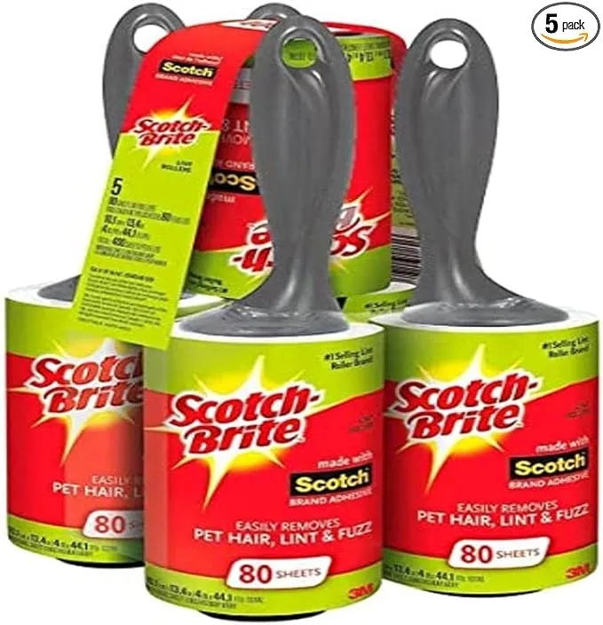 Scotch Brite Value Pack Lint Roller 80 Sheets (Pack of 5)