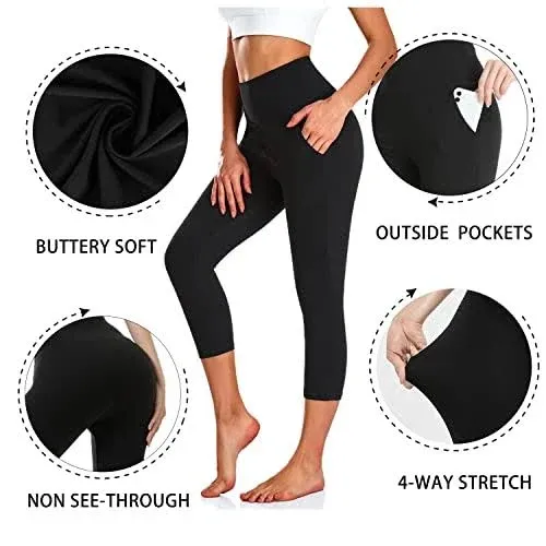 NEW YOUNG 3 Pack Leggings for Women with Pockets-High Waisted Tummy Control Black Workout Gym Yoga PantsNEW YOUNG 3 Pack Leggings for Women with Pockets-High Waisted Tummy Control Black Workout Gym Yoga Pants