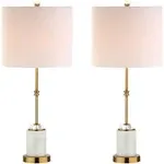 Designs Set Of 2 Harper 27in Marble & Crystal Table Lamps