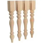 CAROLINA LEG CO. Chunky Farmhouse Table Legs - Handmade in USA - Unfinished - DIY Furniture - Turned Legs - Set of 4 Wood Table Legs- Dimensions: 3.5" x 29"