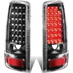 DNA Motoring TL-GMCDE00-LED-BK-CL For 2000 to 2006 GMC Yukon / Chevy Suburban Pair of Black Housing Clear Lens LED Brake Tail Lights 01 02 03 04 05