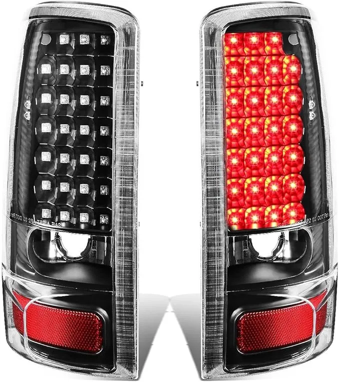 DNA MOTORING TL-GMCDE00-LED-BK-CL LED Tail Light Assembly Driver & Passenger Side [Compatible with 00-06 Yukon XL / 00-06 Tahoe / 00-06 Suburban]