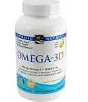 Nordic Naturals Omega-3D, Lemon Flavor - 120 Soft Gels - 690 mg Omega-3 + 1000 IU Vitamin D3 - Fish Oil - EPA & DHA - Immune Support, Brain & Heart Health, Healthy Bones - Non-GMO - 60 Servings