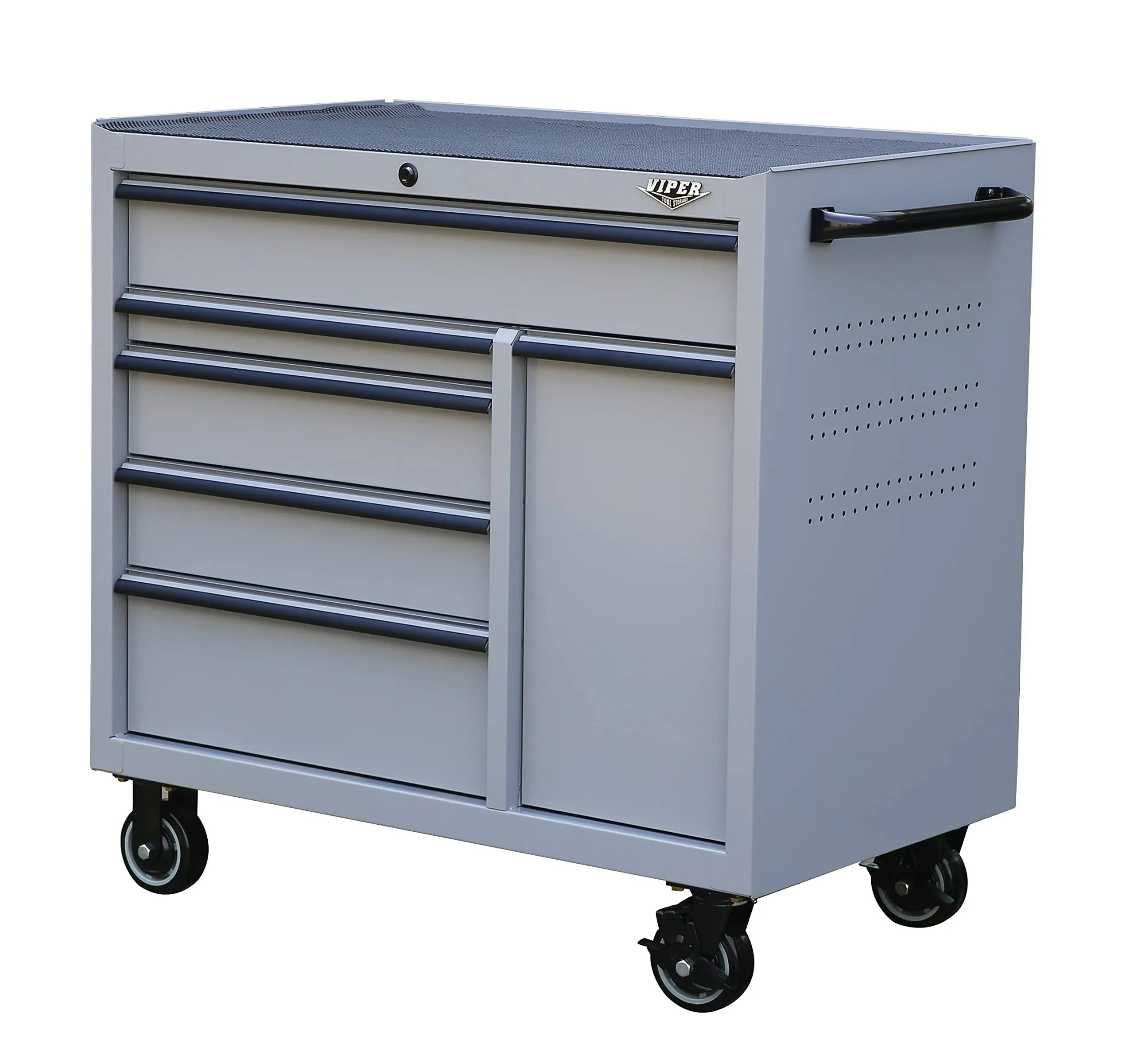 Viper Tool Storage 41-Inch 6-Drawer Steel Rolling Cabinet, Sonic Gray