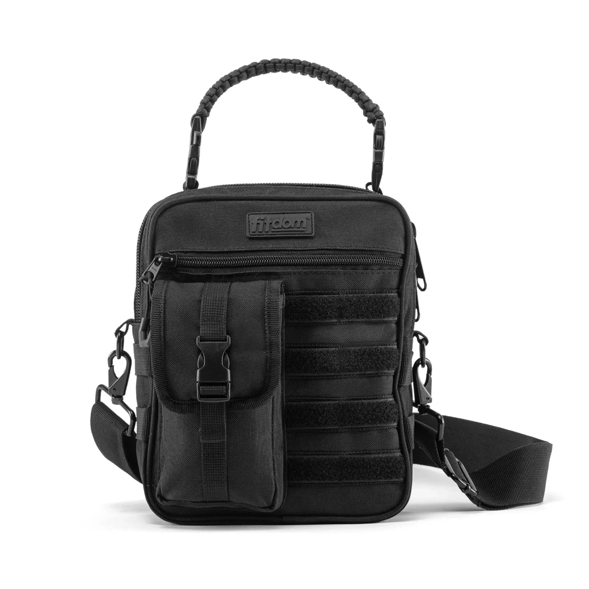 Fitdom Black Small Tactical Messenger Bag for Men. This EDC Has Multiple Ways to Carry As Sling, Shoulder, Crossbody, Waist.