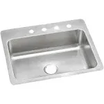 Elkay Dayton Single Bowl Dual Mount Stainless Steel Sink, 27x22x8.0625&#034;