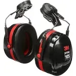 3M H10P3E Peltor Optime 105 Black / Red Cap-Mount Earmuffs