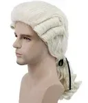 Judge Colonial Wig Man Long Wave Beige Wig Washington Halloween Costume Cosplay