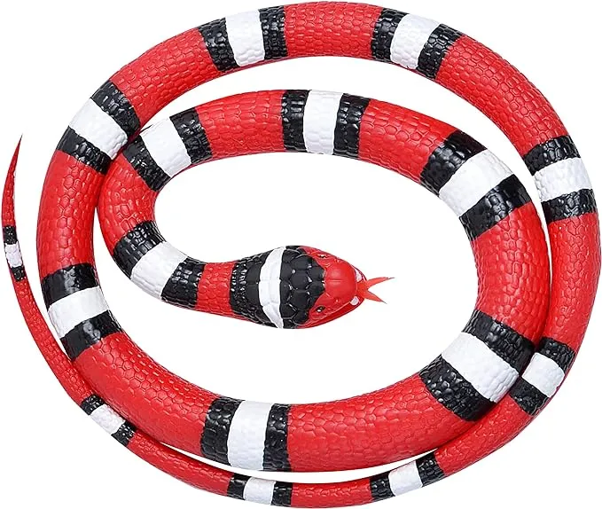 Wild Republic Scarlet Snake, Rubber Snake Toy, Gifts for Kids, Educational Toys, 46"