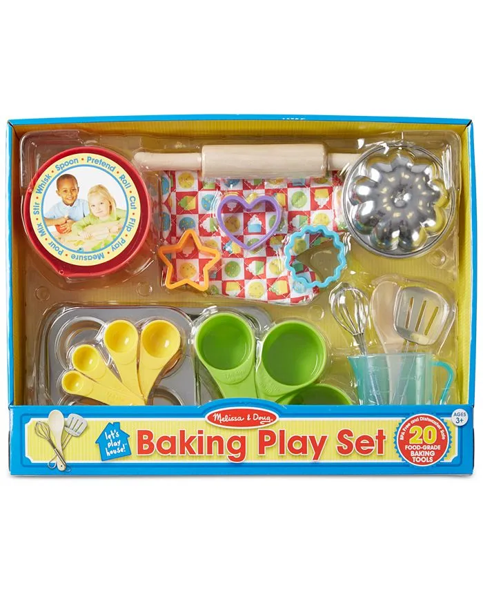 Melissa & Doug Baking Play Set (20 pcs) - Play Kitchen Accessories