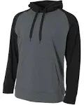 A4 N4234 Men's Color Block Tech Fleece Hoodie - Graphite/ Black - M