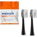 Waterpik Sonic-Fusion Full-Size Replacement Flossing Toothbrush Heads, Black, 6 pk.:- Black