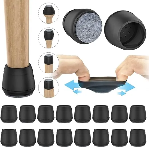 Clear Square Chair Leg Floor Protectors, 16Pcs Silicone Chair Floor Protectors for Hardwood, Chair Legs Caps to Prevent Floor from Scratches and Reduce Noise, Easy to Move(1 1/4 Inch)