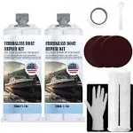 EIGTWEN 13pcs Fiberglass Repair Kit,100ml Gelcoat Repair Kit for Boats,Fiberglass Kit Can Quickly Repair Cracks, Scratches, Gaps, Suitable for Glass