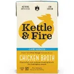 Kettle and Fire Reduce Sodium Chicken Organic Bone Broth, Keto, Paleo, Whole 30 Approved, Gluten Free, 17g of Protein, Natural Source of Collagen, Pack of 6