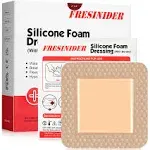 Silicone Foam Dressing with Adhesive Border – Wound Dressing Bandage – Silicone Foam Pad – Pack of 5 – 4 x 4 Inches Large Waterproof Bandages – Self Adhesive Wound Care and Dressings