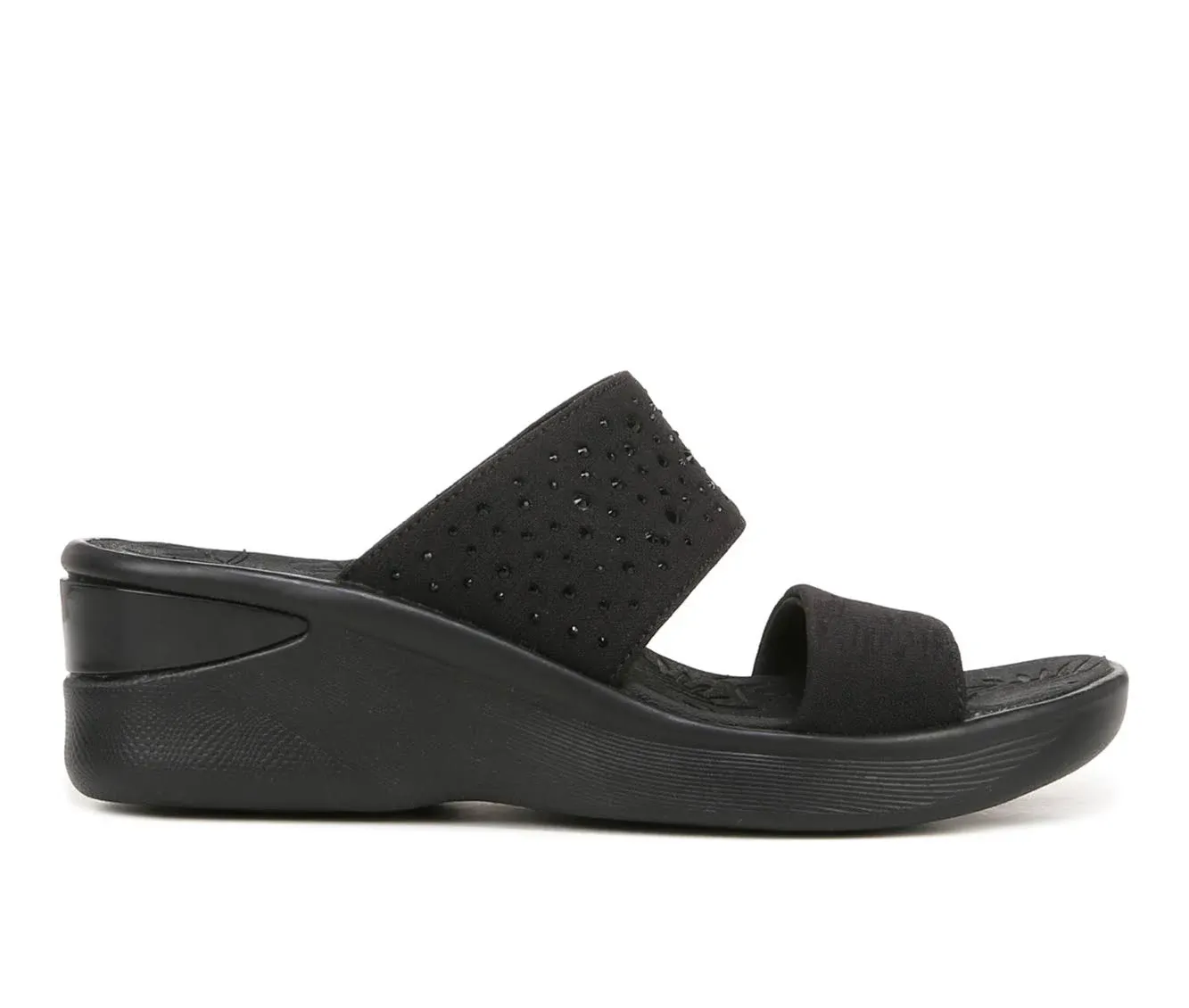 Bzees Sienna Bright Wedge Sandal | Women's | Black | Size 8 | Sandals