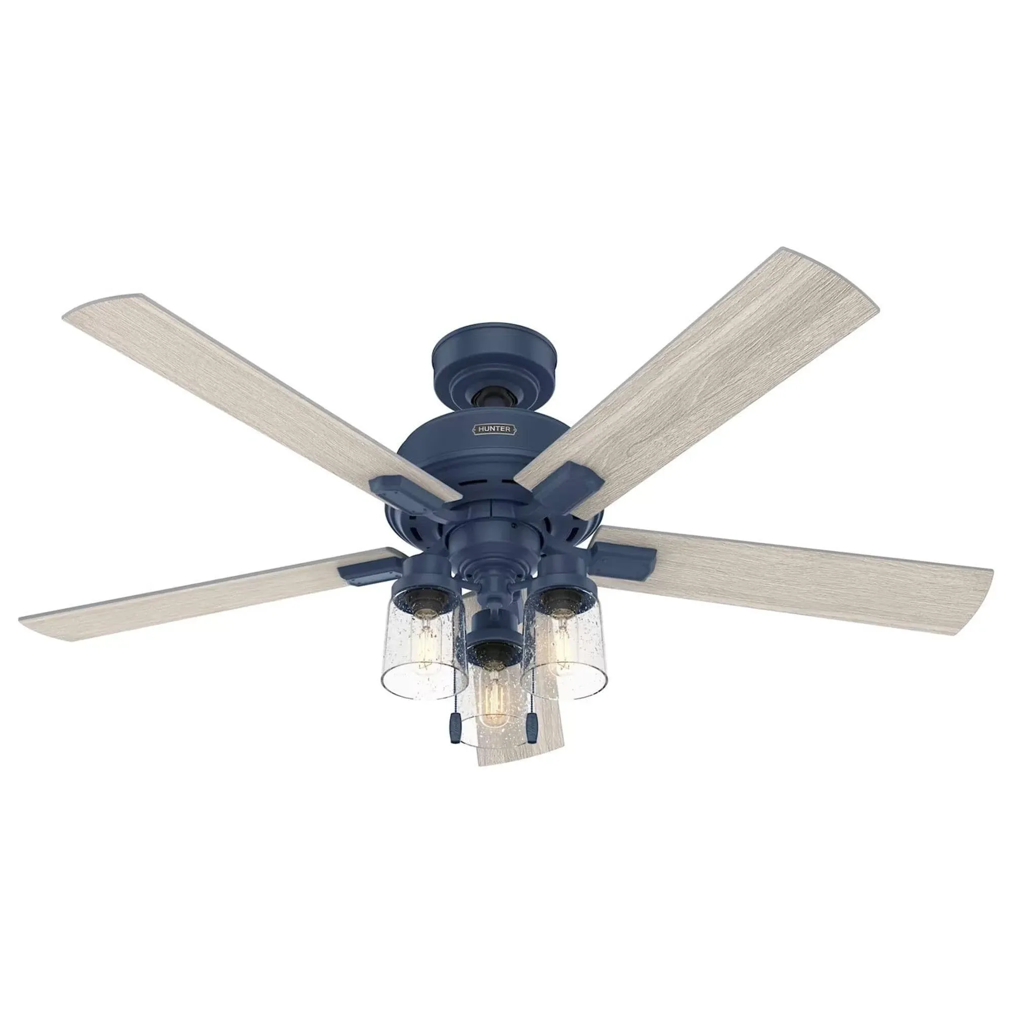 "Hunter 52'Ceiling Fan in Indigo Blue from the Hartland collection - 50310"