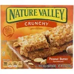 Nature Valley Granola Bars, Crunchy, Peanut Butter, 6 Pouches - 1.49 oz, 2-Bars Per Pouch (Pack of 6)