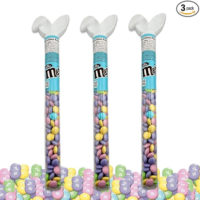 Easter Candy M&Ms Bulk 3 Pack of M&M Tubes Easter Bunny Ear. Easter Chocolate M&M Tubes, M&Ms Candy, Pastel Candy Easter Chocolate, Bulk M&Ms, MNM