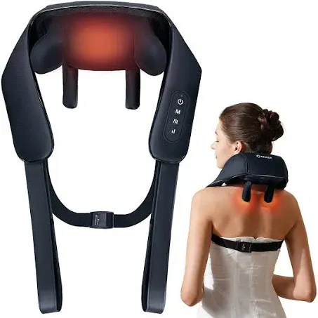 FSA/HSA Eligible Neck Massager with Heat, Cordless Deep Tissue 4D Expert Kneading Massager, Shiatsu Neck and Shoulder Massage Pillow for Neck, Traps, Back and Leg Pain Relief, Christmas Gifts