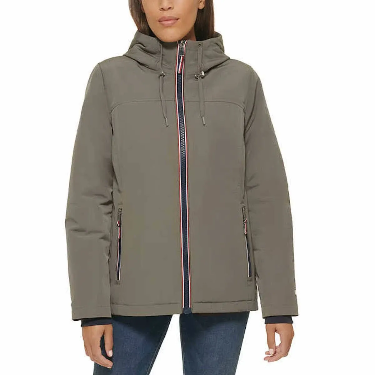 Tommy Hilfiger Ladies&#x27; Hooded Lined Jacket Charcoal NWT