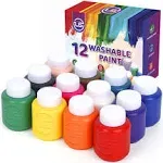 Kids Paint Set - 12 2 Fl Oz (Pack of 12), Blue,Green,Ora<wbr/>nge,Purple,Whi<wbr/>te 