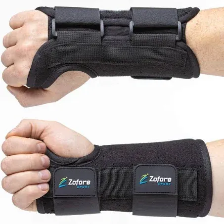 Carpal Tunnel Wrist Brace Support with 2 Straps and Metal Splint Stabilizer - Helps Relieve Tendinitis Arthritis Carpal Tunnel Pain - Reduces Recovery Time for Men Women - Left (S/M)