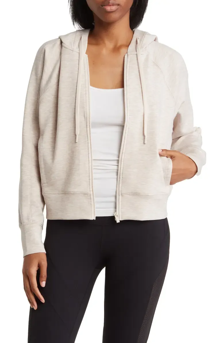 Yogalicious Women's Full Zip Scuba Hoodie, Gray, XS