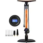 GOBKO Bike Floor Pump with Digital Gauge,Floor Bicycle Pump with Both Presta and Schrader Bicycle Pumps Valves High Pressure 160psi Multi-Purpose