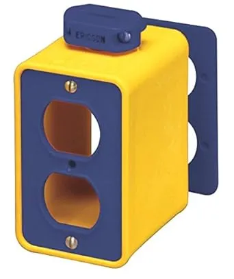 ERICSON 6000 Portable Yllw 2-Gang Outlet Box,Standar