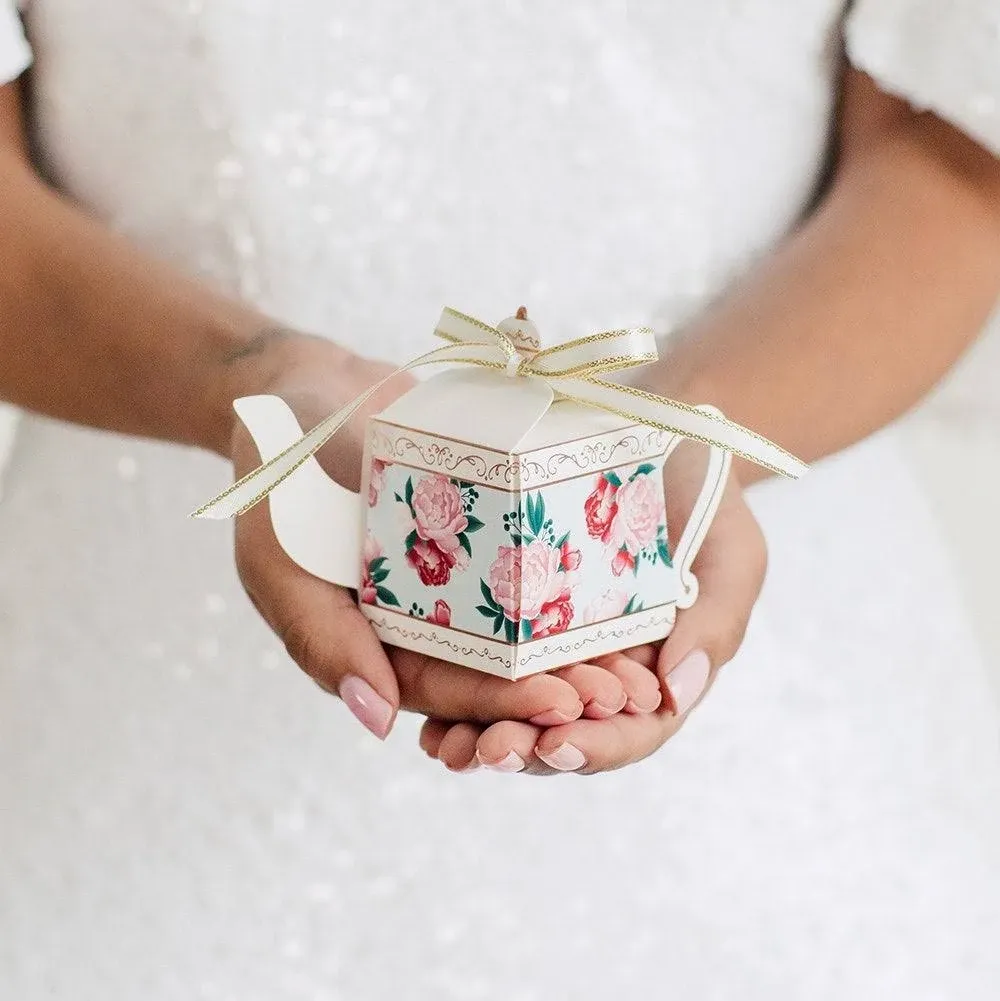 Uniquely Shaped Teapot Wedding Favor Boxes