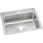 DSESR127223 ELKAY 20 GAUGE 27IN X 22IN X 8.0625IN SINGLE BOWL DUAL / UNIVERSAL MOUNT KITCHEN SINK STAINLESS