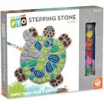 MindWare Paint Your Own Stepping Stone: Turtle - Paint Your Own Stepping Stones for Kids Craft Kit Includes Paint, Brushes and Instructions