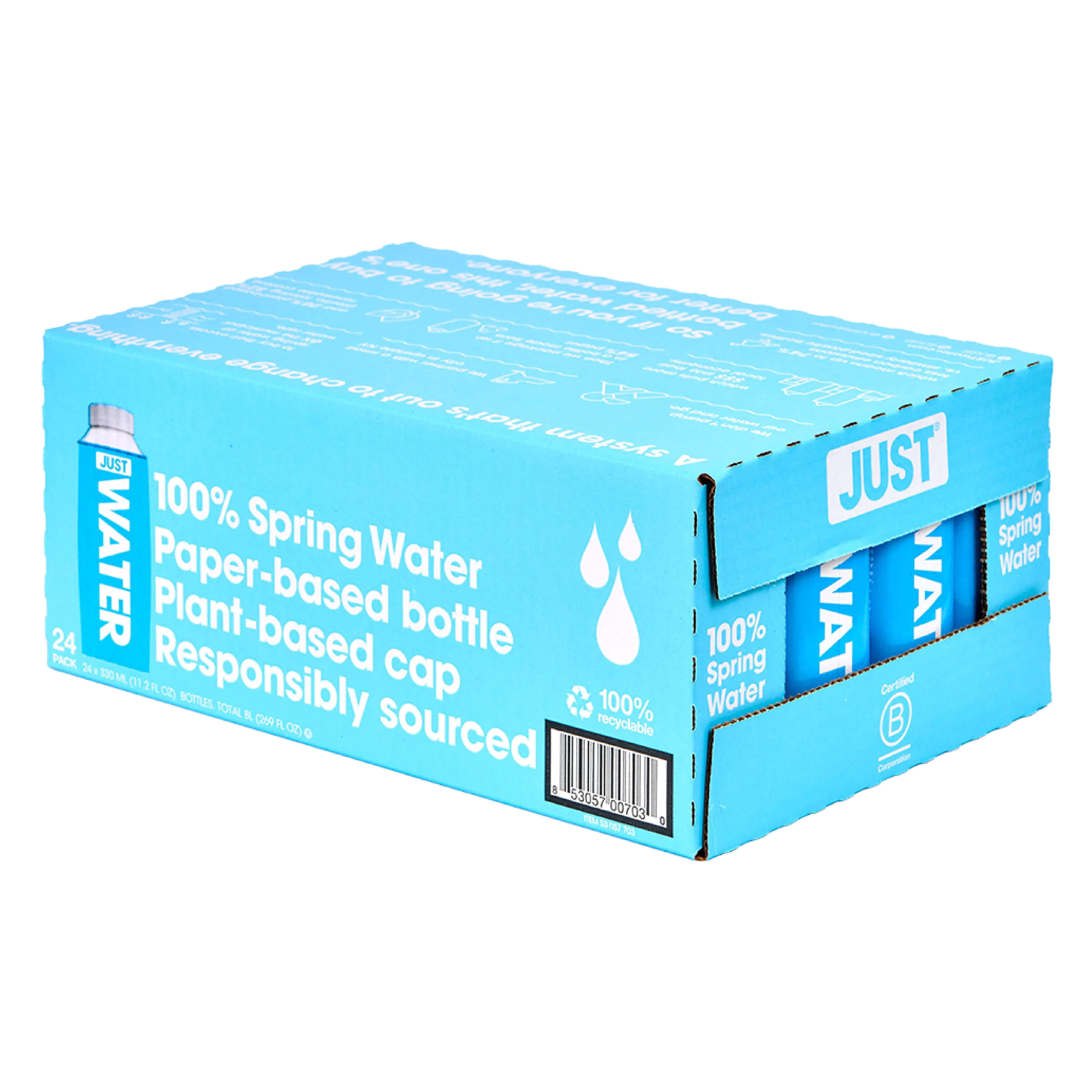 Just Water Spring Water, 11.2 oz, 24/Carton