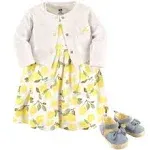 HUDSON BABY lemon tank dress with cardigan &amp; shoes 0-3m