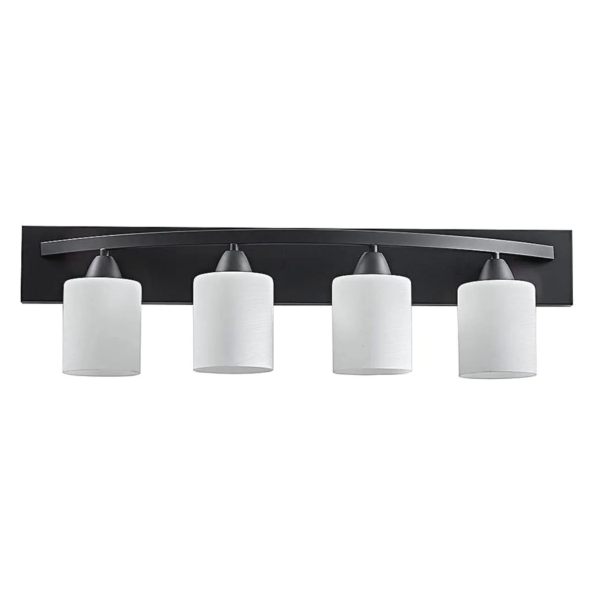 Dorence Farmhouse Vanity Lights for Bathroom - 4 Bathroom Lights Over Mirror, Modern Glass Shade Vanity Light Panel - Hollywood Style Wall Sconce, Brushed Nickel 4 Light Fixture - Bulbs Not Included