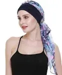 Chemo Turbans for Cancer Patients Headwrap Scarves Alopecia Women Headwear Navy Pink