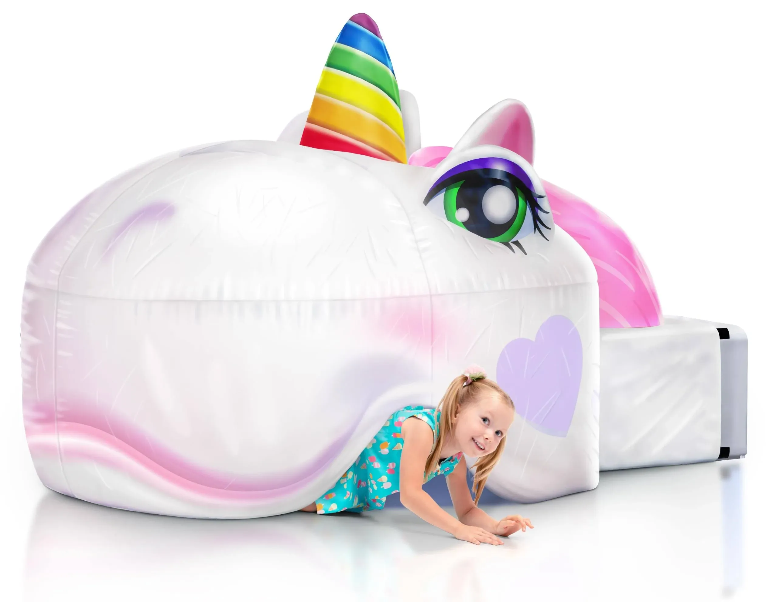 Light-Up Air Tent, Inflatable Blow Up Tent - Unicorn Toys, 30 Seconds Setup - Kids Toys, Age 3 4 5 6 7 8 Years Old - Fort Building - Birthday Gift Idea for Boys and Girls Ages 4-6 (Unicorn)