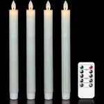 Flameless Taper Candles Remote with Timer Battery Operated Real Wax Ivory LED...