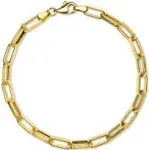 14kt Italian Yellow Gold Jumbo Link Papeclip Link Bracelet #B190