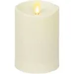 Matchless Ivory Outdoor Flameless Candle Pillar Melted Top Unscented