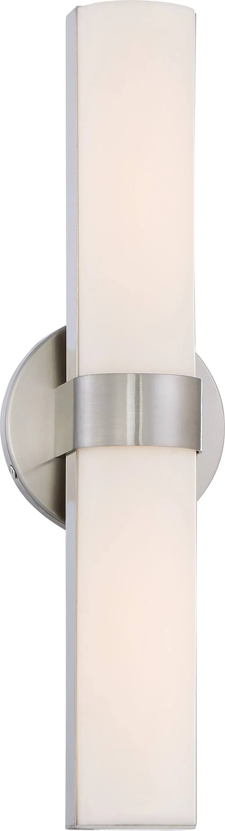 Nuvo Lighting 62/732 Bond 2 Light 10W LED Modules (included) 1,700 Lumens Vanity and Wall with White Acrylic Lens, Brushed Nickel