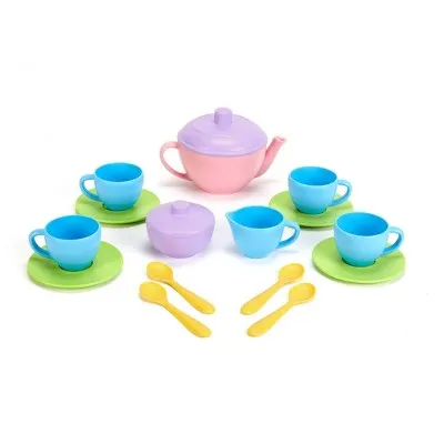 Green Toys Tea Set, BlueIt talks about the green tea!