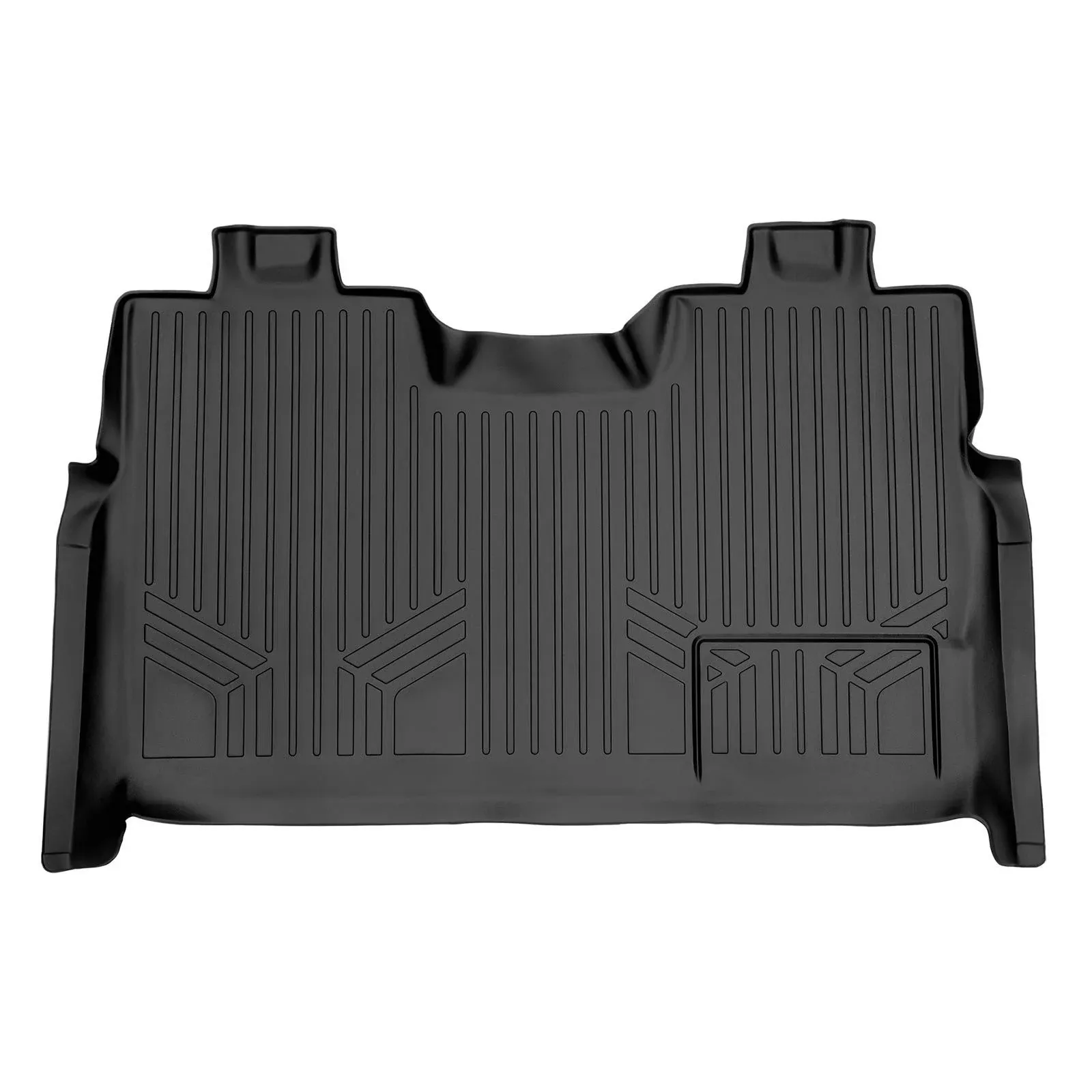 SMARTLINER Custom Fit Floor Mats 2nd Row Liner Black for 2009-2014 Ford F-150 SuperCrew Cab