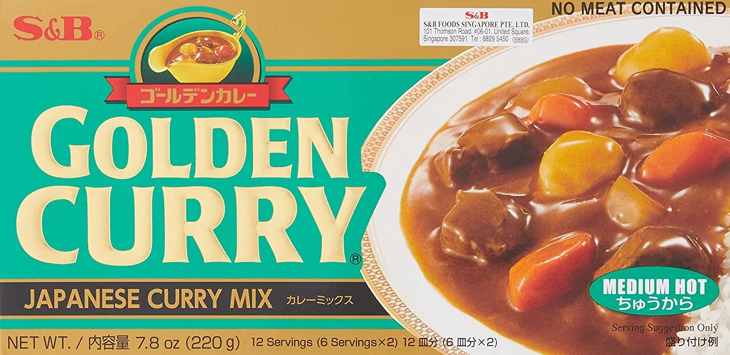 S&B Sauce Mix, Golden Curry, Medium Hot - 7.8 oz